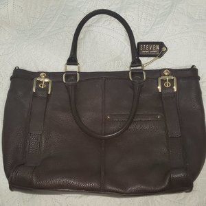 STEVEN by Steve Madden Chocolate Leather Handbag Purse
